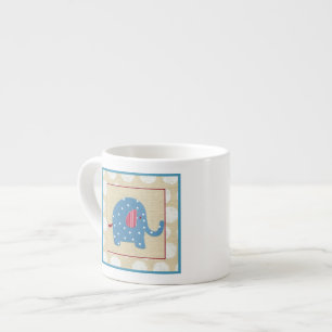 Blue Elephant with White Polka Dots Espresso Cup