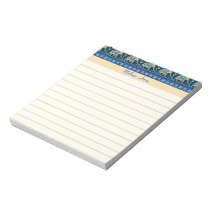 Blue elephants personalised notepad