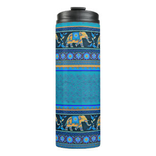 Blue elephants thermal tumbler