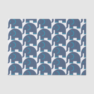 Blue Elephants Tissue Paper