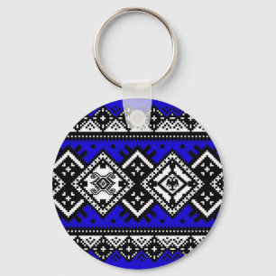 Blue Embroidery Key Ring
