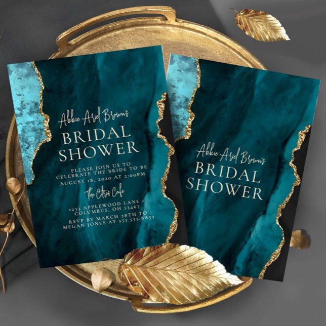Blue Emerald Bridal Shower Invitation (Creator Uploaded)