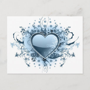 Blue Emo Heart Postcard