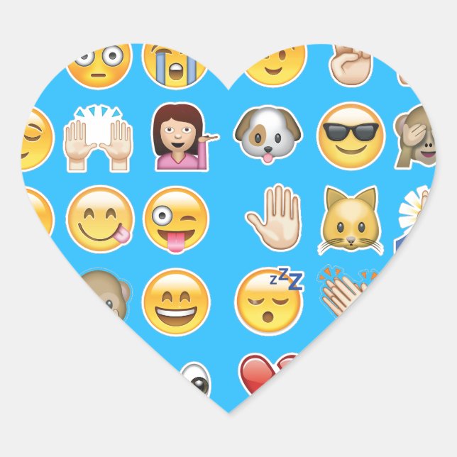 blue emoji heart sticker (Front)