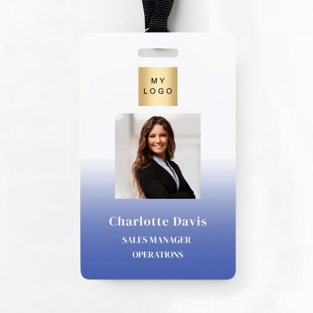 Blue employee photo ID company security ID Badge (Creator Uploaded)