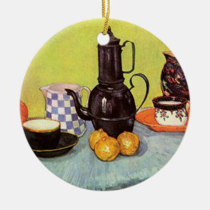 Blue Enamel Coffeepot by Vincent van Gogh Ceramic Tree Decoration