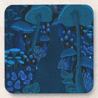 Blue Enchanted Mushroom Grove Coaster