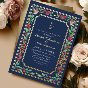 Blue Enchanting Botanical Floral Garden Wedding