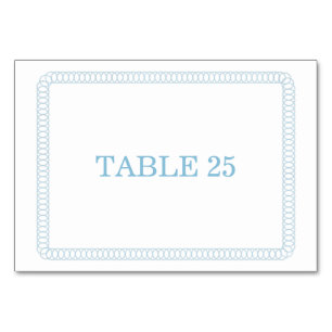 Blue Encircled Rounded Table Card