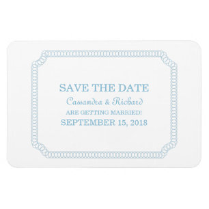 Blue Encircled Ticket Save the Date Magnet