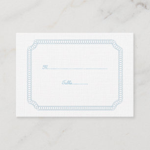 Blue Encircled Ticket Wedding Place Card
