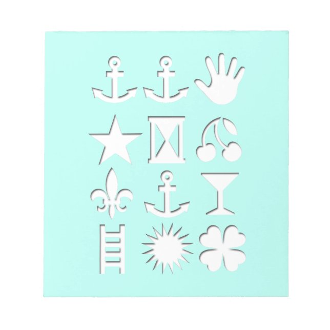 Blue Encoded Message Friendship Notepad (Front)