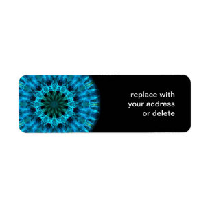 Blue Energy Kaleidoscope Return Address Label