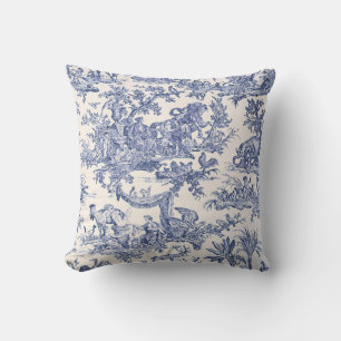 Blue English - French Toile Classic Elegance Cushion