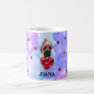 Blue English Mastiff Valentine's Day Gift Dog Coffee Mug