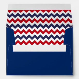 Blue Envelope With Red White Blue Chevron Print