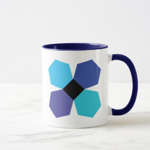 Blue EPP flower block coffee mug