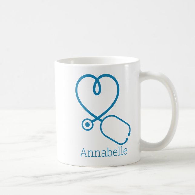 Blue ER Nurse Medical Assistant Love Personalised Coffee Mug (Right)