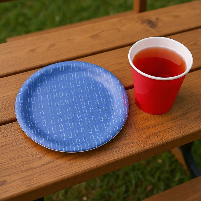 Blue Etchings  Paper Plate (Creator Uploaded)