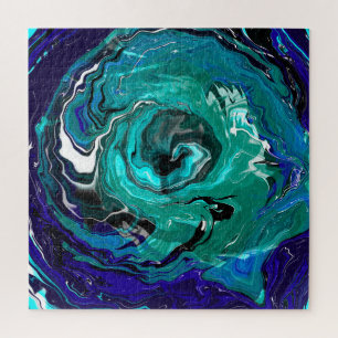 Blue Eternity Abstract Art Jigsaw Puzzle
