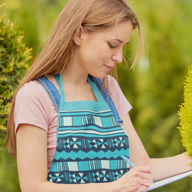Blue Ethnic Aztec Apron (Creator Uploaded)