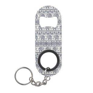 Blue Ethnic Elephant Pattern