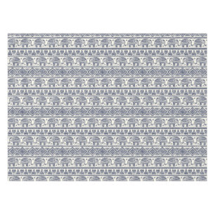 Blue Ethnic Elephant Pattern Tablecloth