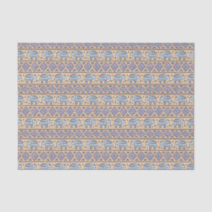Blue Ethnic Elephant Tribal Pattern Tissue Paper