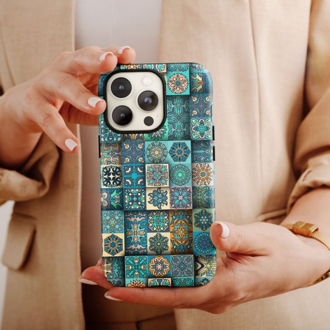 Blue Ethnic Flower Mandala | iPhone 14 Case-Mate Case-Mate iPhone Case (Creator Uploaded)