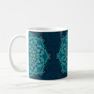 Blue ethnic mandala. Raster copy Coffee Mug