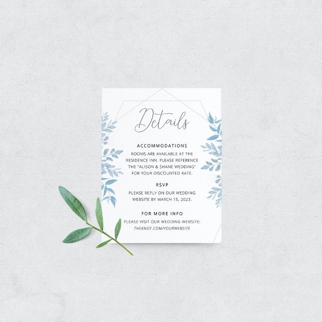 Blue Eucalyptus Wedding Details Enclosure Card (Creator Uploaded)
