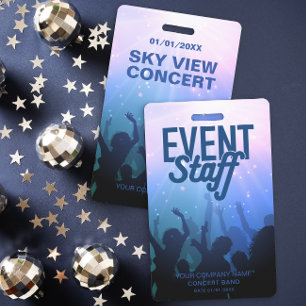 Blue Event Staff Badge for Concert or Festival ID Badge