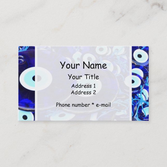 Blue Evil Eye amulets Business Card (Front)