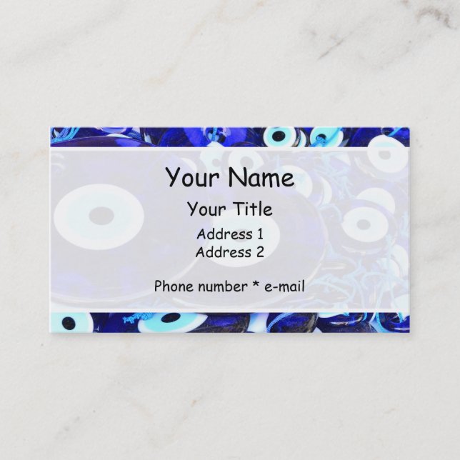 Blue Evil Eye amulets Business Card (Front)