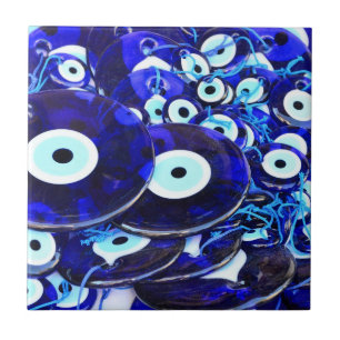 Blue Evil Eye amulets Ceramic Tile