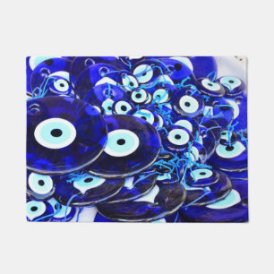 Blue Evil Eye amulets Doormat