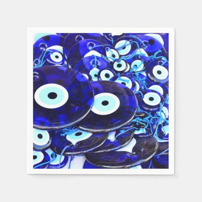 Blue Evil Eye amulets Napkin (Front)