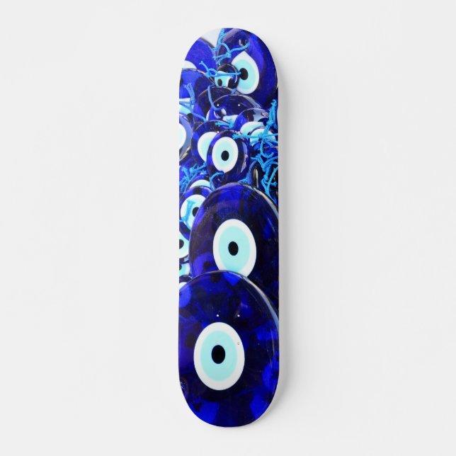 Blue Evil Eye amulets Skateboard (Front)