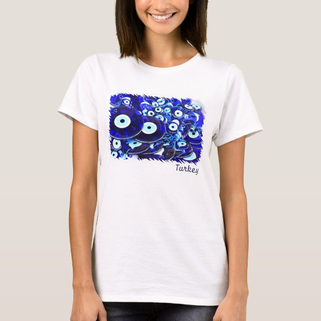 Blue Evil Eye amulets T-Shirt (Front)