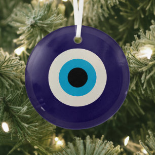 Blue Evil Eye glass Christmas ornament