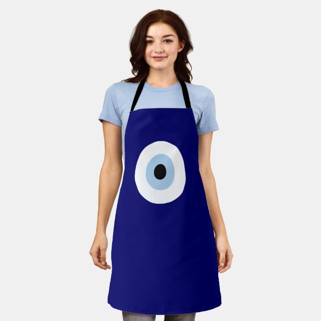 Blue Evil Eye Good luck & Protection Symbol Apron (Worn)