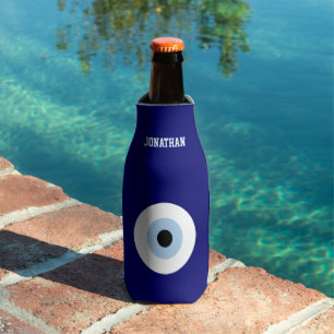 Blue Evil Eye Good luck & Protection Symbol Bottle Cooler