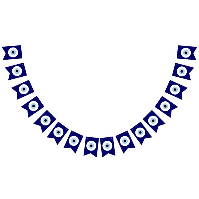 Blue Evil Eye Good luck & Protection Symbol Bunting (All)