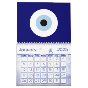 Blue Evil Eye Good luck & Protection Symbol Calendar