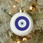 Blue Evil Eye Good luck & Protection Symbol Ceramic Ball Christmas Ornament<br><div class="desc">Blue Evil Eye Good luck & Protection Symbol Amulet Design</div>