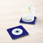 Blue Evil Eye Good luck & Protection Symbol Coaster<br><div class="desc">Blue Evil Eye Good luck & Protection Symbol Amulet Design</div>