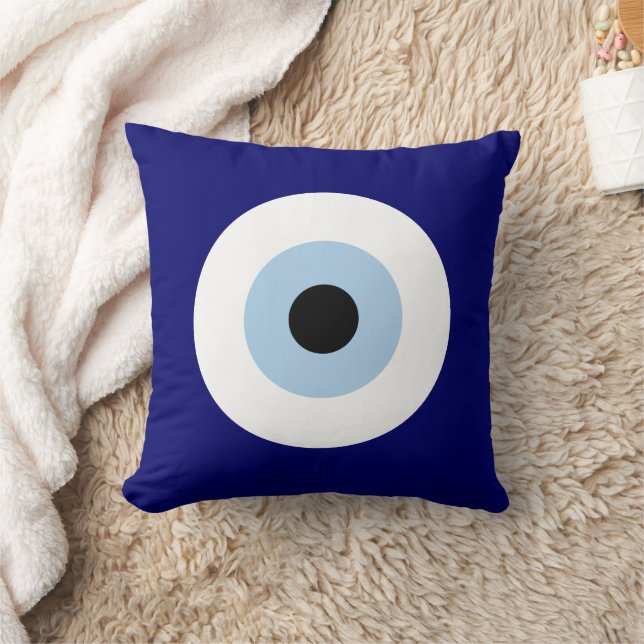 Blue Evil Eye Good luck & Protection Symbol Cushion (Blanket)