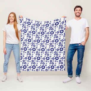 Blue Evil Eye Good luck & Protection Symbol Fleece Blanket