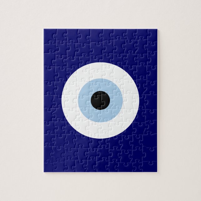 Blue Evil Eye Good luck & Protection Symbol Jigsaw Puzzle (Vertical)