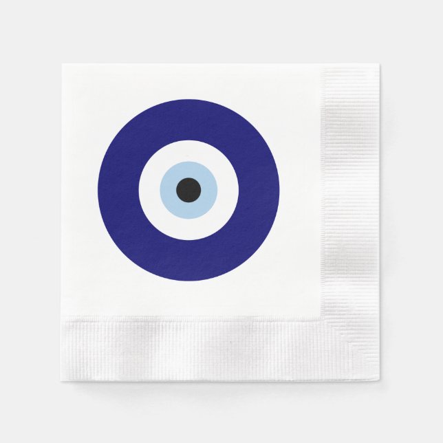 Blue Evil Eye Good luck & Protection Symbol Napkin (Front)